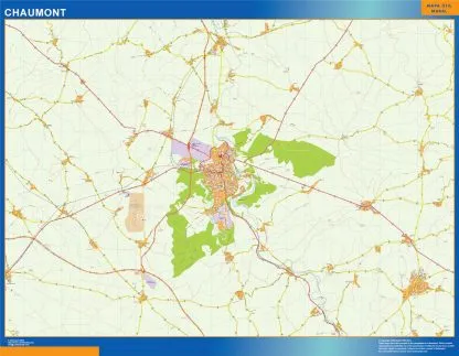 Mapa Chaumont en Francia