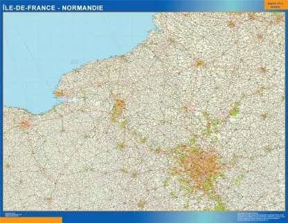 Mapa Ile De France Normandie en Francia