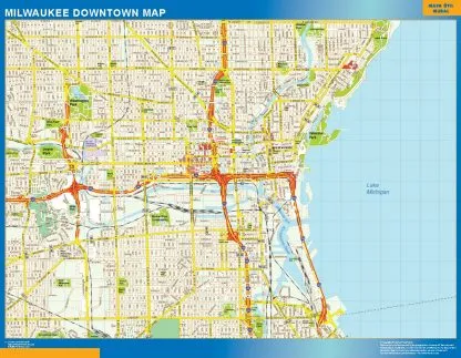 Mapa Milwaukee downtown