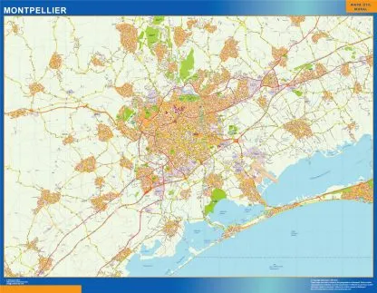 Mapa Montpellier en Francia