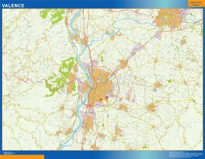 Mapa Valence en Francia