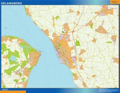 Mapa de Helsingborg en Suecia