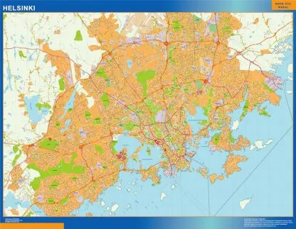 Mapa de Helsinki en Finlandia