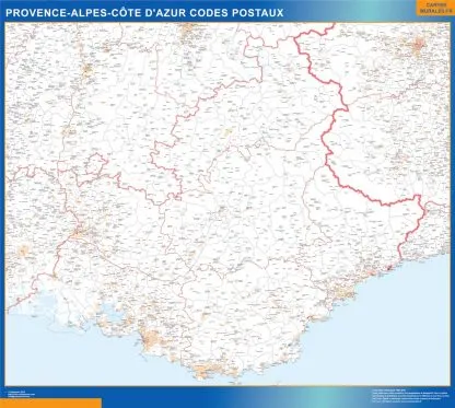 Mapa región Provence alpes cote azur postal