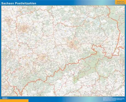 Mapa región Sachsen codigos postales